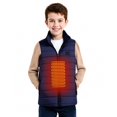 thumbnail image 7 of Kids Heated Vest Stand Collar Quilted 2 Zones Heating Jackets Sleeveless Winter Warm Electric Gilet Coats 12 T, Dark Blue, 7 of 7