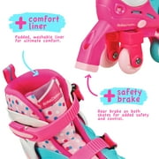 Roller Derby Girls Switch 2-in-1 Combo Adjustable Size Medium (13-3) Dots with Protective