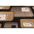 thumbnail image 3 of Allstar 8x10 Modern Area Rug in Black with Dark Brown Geometric Rounded Rectangle design (7' 9" x 10' 1"), 3 of 7