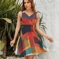 thumbnail image 7 of Geometric Abstract Art Colorful Squares Sleeveless Dress Women Summer Evening Dresses Ladies Sundress, 7 of 7