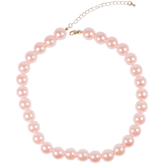 Pink Dog Pearl Necklace, Enamel Simulated Pearl Beads, Zinc Alloy Chain, Adjustable Pet Jewelry Collar, Lightweight Puppy Accessory, Comfortable Fashionable Bead Dog Collar Necklace