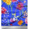 thumbnail image 1 of Soimoi Blue Rayon Fabric Leaves & Wildflower Flower Fabric Prints by Yard 56 Inch Wide, 1 of 1