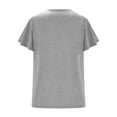 thumbnail image 5 of Camiseta informal para mujer, blusa estampada con volantes, manga corta, cuello en V, Tops Fridja  ghk6941, 5 of 5