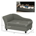 thumbnail image 3 of Dog Bed PawHut Pet Sofa, Dog Couch, Elevated Pet Bed for Small and Medium Dogs, with Hidden Storage, Soft Tufted Cushion, Gray,Large Dog Bed, 3 of 7