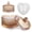 Amber, variant on KALAKALA Dusting Powder Container with Velour Puff Cute Heart Shaped Body Powder Jar with Reusable and Washable Puff Clear Amber Glass Makeup Holder for Women