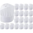 thumbnail image 1 of Gorro de chef desechable, 20 unidades, gorro de cocina ajustable para cocina, hogar, restaurante, catering, gorros de chef, gorros de cocina elásticos no tejidos (blanco), 1 of 5