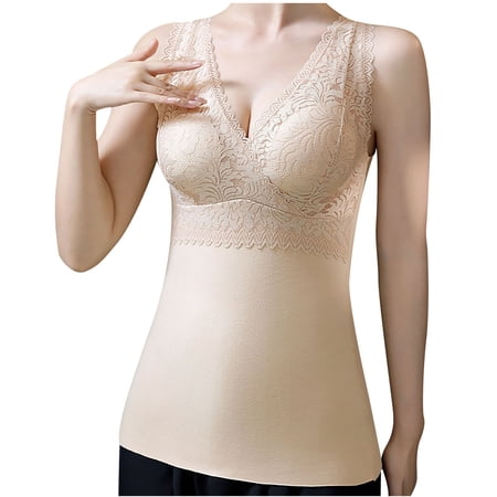 Maean Plus Size Thermal Tank for Women Underwear Sleeveless Tops Undershirt Camisole Warm Base Layer