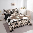thumbnail image 3 of jejeloiu Retro Bull Skull 7-Piece Bedding Comforter Set,Rustic Farmhouse Hunting King Bedding Sets,White Brown Black Bed Sheets For Boys Kids,Breathable Home Decor Reversible, 3 of 8