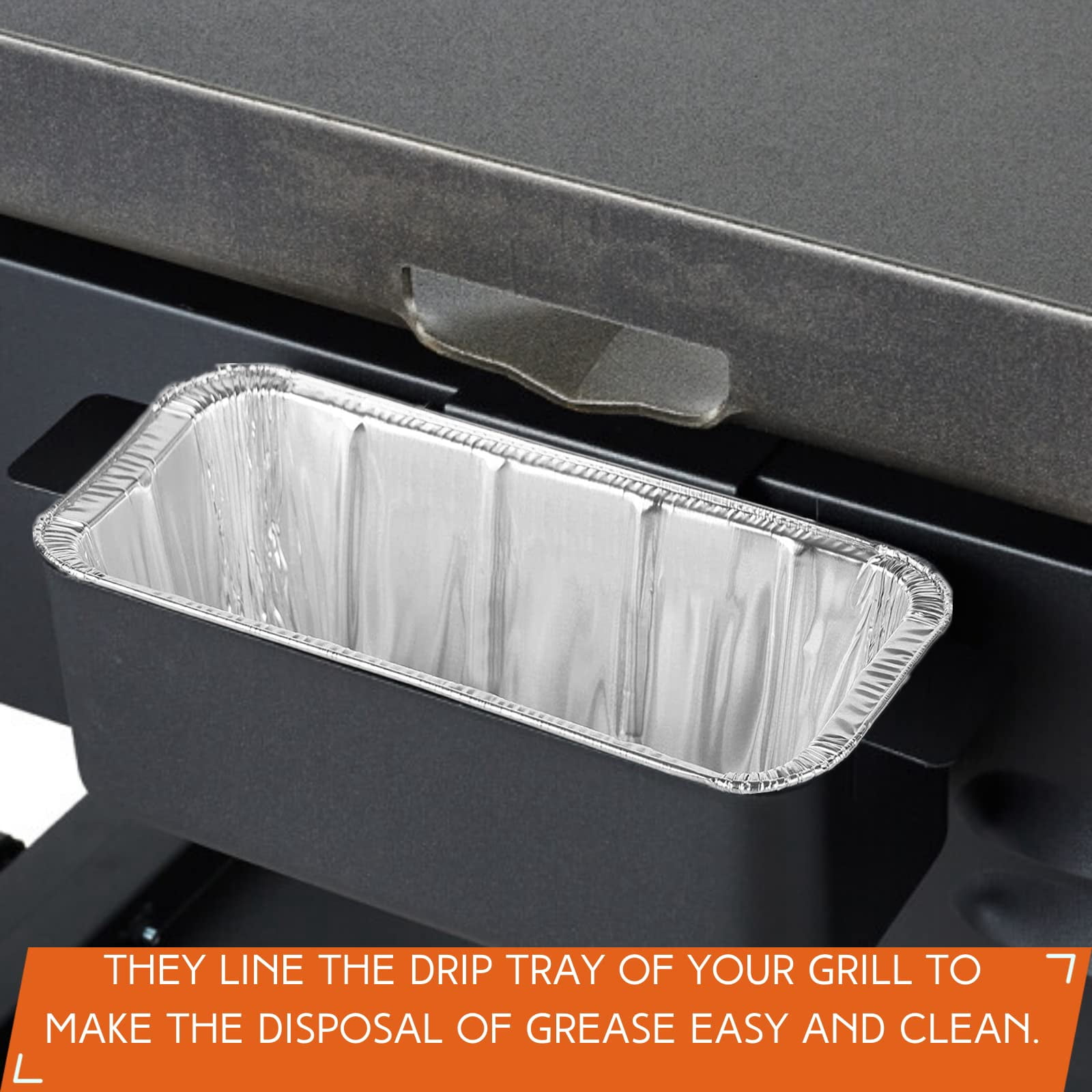 50-pack Drip Pans Liners For Blackstone Griddle Accessories  Aluminum Foil Pan Disposable 17" 22" 28" 36" Tray Holder Grill Rear Grease Catcher Cup