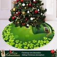 thumbnail image 6 of FMSHPON St Patric's Day Lucky Shamrock Clover Hat Xmas Christmas Tree Skirt Stand Mat for Holiday Party Decoration Indoor Outdoor 36 inches, 6 of 6