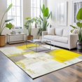 thumbnail image 3 of Large Area Rugs 6'x9', Yellow Carpet Runner Indoor Outdoor Rugs Home Decor Aesthetic, Modern Geometric Grey Oil Painting Abstract Non Slip Mats Washable Accent Rug for Living Room Bedroom, 3 of 8