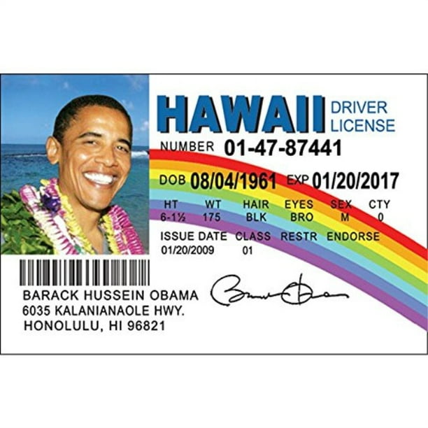 signs 4 fun npid44h obama hawaii's driver's license
