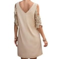 thumbnail image 3 of WISEFIN Women's Casual Lace Splicing Heart Print Short Sleeve Cold Shoulder Swings Tank Dress, 3 of 3