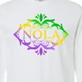 thumbnail image 4 of Inktastic Nola with Mardi Gras Colors Long Sleeve T-Shirt, 4 of 5