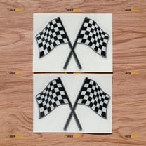 Checkered Flags Crossed Car Decal Vinyl Sticker - 2 Pack Reflective, 5 Inches