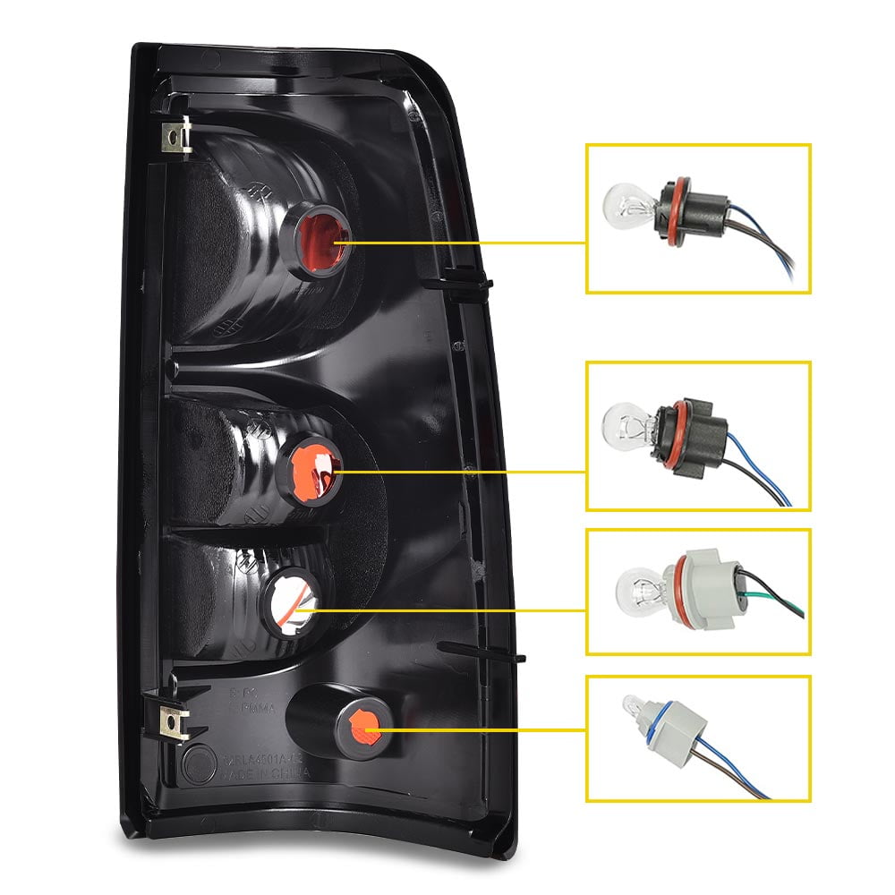 PIT66 Tail Lights Assembly, Fit for 99-06 Chevy Silverado 1500 2500/01-06 Silverado 3500/99-02 GMC Sierra 1500 2500/01-02 Sierra 3500/Smoke Lamps Left Driver Side And Right Passenger Side