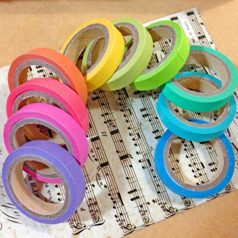 10x DIY Decorative Washi Rainbow Sticky Paper Masking Adhesive Tape Label Craft 