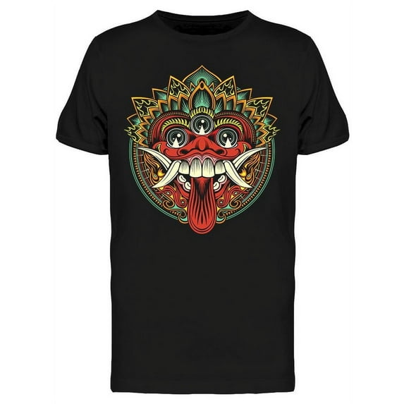 Ritual Balinese Mask Graphic T-Shirt Men -Image by Shutterstock, Male XX-Large