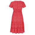 thumbnail image 5 of VKEKIEO Summer Dress,Flowy,Women,Square Neckline Short Sleeve Printed Red L, 5 of 9