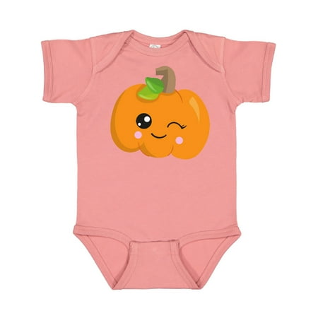 

Inktastic Winking Pumpkin Orange Pumpkin Halloween Gift Baby Boy or Baby Girl Bodysuit
