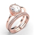 thumbnail image 3 of Beautiful Boho And hippie 2.35 Carat Oval Cut Diamond Moissanite Engagement Ring, Wedding Ring, Two Matching Band in 10k Solid Rose Gold, Romanic Gift For Her, Promise Ring, 3 of 4