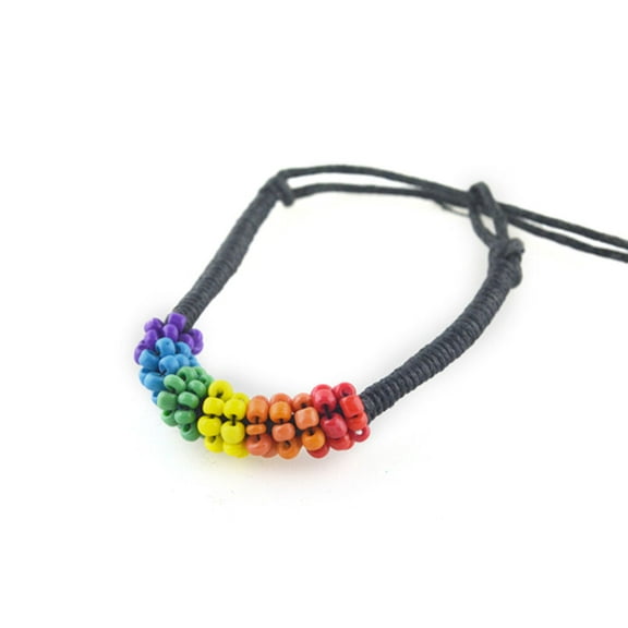 Pride Shack - Short Beaded Rainbow Bracelet Wristlet - LGBT Gay Lesbian Jewelry