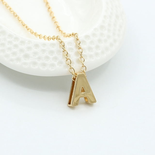 Collar para mujer, joyería para mujer, joyería de moda para mujer, regalo para mujer, 26 letras en inglés, cadena con nombre, colgante, collares, joyería para mujer