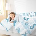 thumbnail image 4 of Feelyou Blue Seahorse Print Full Size Comforter Sets, Cartoon Starfish Seashell Bedding Comforter Set, Teens Kids Boys Girls Reversible Bedding Sets, Luxury Bedroom Decor, 3pcs, 4 of 8