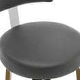 thumbnail image 4 of WOOW DEPOT PU Swivel Bar Stools Set of 2, 29" Seat Height Modern Upholstered Bar Chairs w/ Mid-back Round Seat Walnut Legs Leather Island Stools for Kitchen Counter, 4 of 11