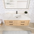 thumbnail image 4 of Cristo 55" Fir Wood Brown Single Bath Vanity with Fish Maw White Quartz Stone, 4 of 15
