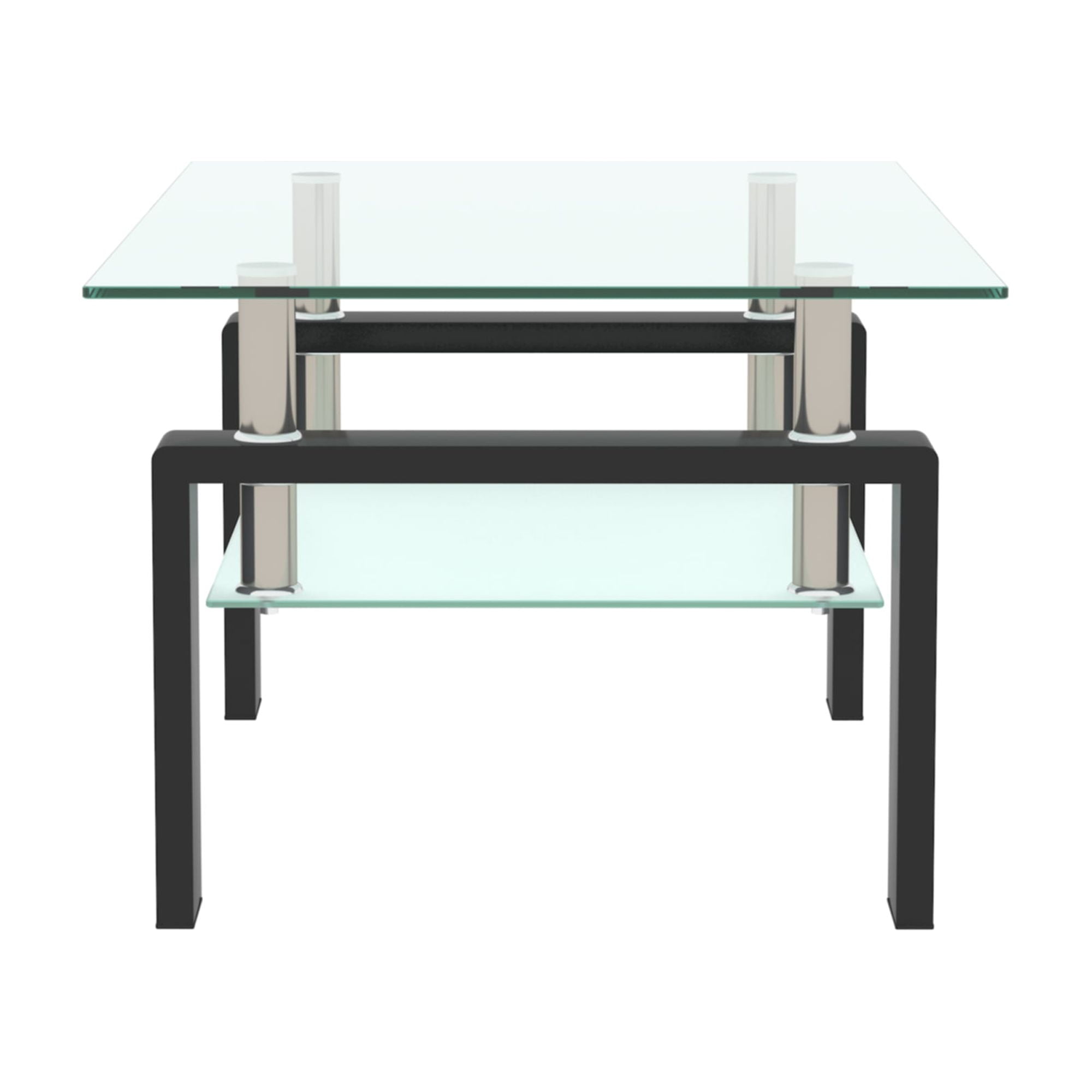 Euroco Rectangle Glass Coffee Table, Clear Coffee Table, Modern Side Center Tables for Living Room, Living Room Furniture