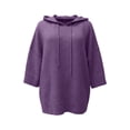 thumbnail image 4 of SUXIAN Women's Hoodies Relaxed Fit Comfy Knit 3/4 Sleeve Soft Lightweight Outerwear Hoodie Women L, 4 of 4