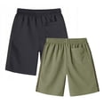 thumbnail image 5 of HILEELANG 5-15T Boys 2-Pack Quick Dry Athletic Sweat Shorts, Elastic Waist Active Shorts with Zipper Pockets for Kids Youth, 5 of 10