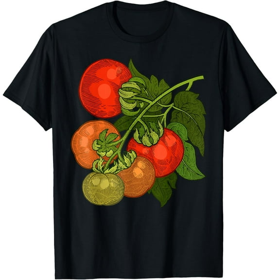 Tomato T-Shirt - Tomatoes Vegetable Vintage Graphic Gift T-ShirtMen's and women's short-sleeved pure cotton shirts