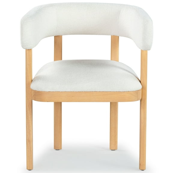 SAFAVIEH Couture Trystan Scandinavian Boucle Solid Dining Chair, Ivory/Natural