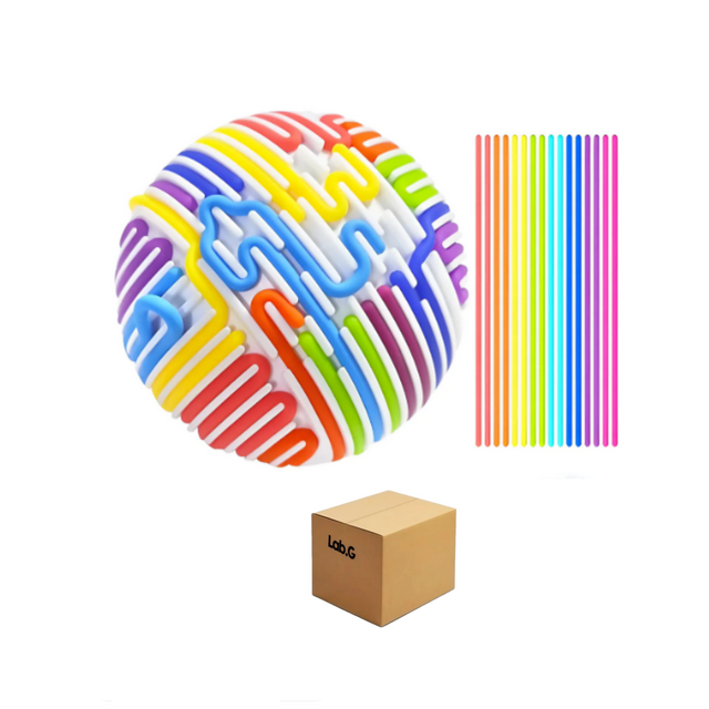 Juguetes Silicona Pelota Sensorial,con 16 Tiras De Silicona Colorido Lab.G Blanco, Multicolor