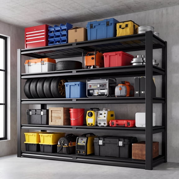 Prilinex 2500LBS Metal Storage Shelves Wire Shelving Unit Garage Storage Rack 48"W x 24"D x 72"H Heavy Duty Industrial Shelving