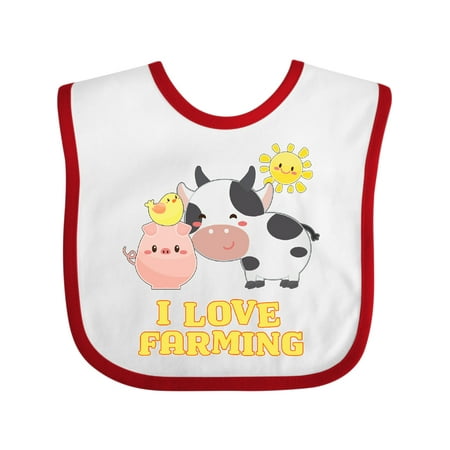 

Inktastic I Love Farming- Farm Animals Gift Baby Boy or Baby Girl Bib