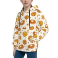 thumbnail image 2 of KLL Unisex Kids Boys Girls Hooded Pocket Pullover Hoodies-Pumpkin Maple Leaves, 2 of 5