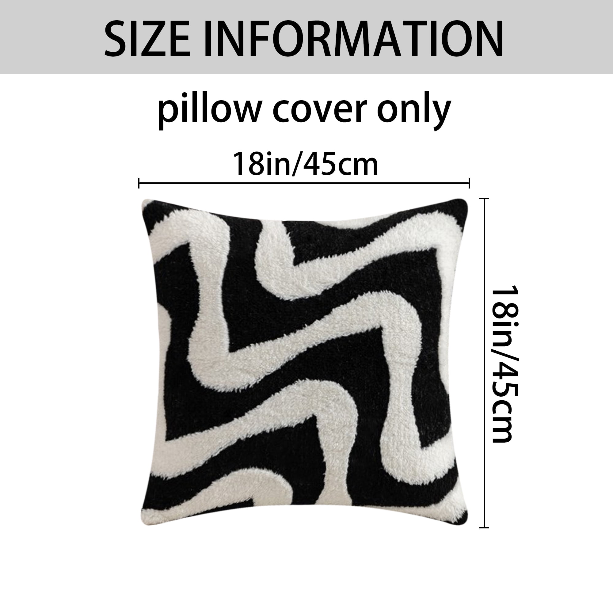 Unique Bargains Snowflake Fleece Throw Pillow Cover Black 18" x 18"