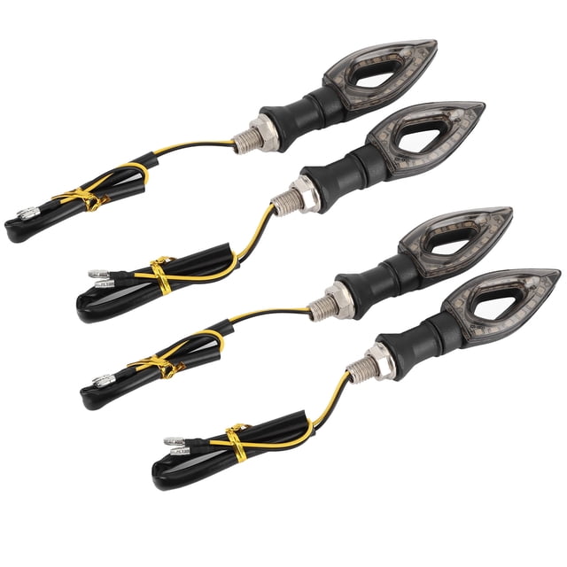 Luz indicadora de señal de giro Universal para motocicleta, 4 Uds., 12 LED, intermitente ámbar, resistente al agua