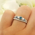 thumbnail image 2 of beryl_creation 925 Sterling Silver 2.00 Ct Round Cut Blue & White Diamond Wedding Anniversary Christmas Bridal Ring Set 14K White Gold Plated For Women's -9, 2 of 4