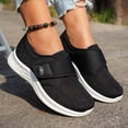 thumbnail image 5 of Women's Orthopedic Shoes Fashion Walking Shoes Wide Width Breathable Lightweight Mesh Shoes Comfortable Sole Sneakers Ankle Strap Casual Footwear Black 8.5 [EU-41], 5 of 7