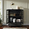 thumbnail image 3 of Tcbosik Sideboard Buffet Cabinet with Storage, 28" Farmhouse Coffee Bar Cabinet with Glass Doors and Adjustable Shelf, Modern Kitchen Cabinet with Drawer, Cupboard for Dining Room, Living Room, Black, 3 of 9
