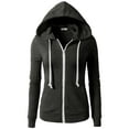 thumbnail image 2 of H2H Womens Active Regular Fit Zip Up Long Sleeve Hoodie Jacket CHARCOAL XS (CWOHOL020), 2 of 5