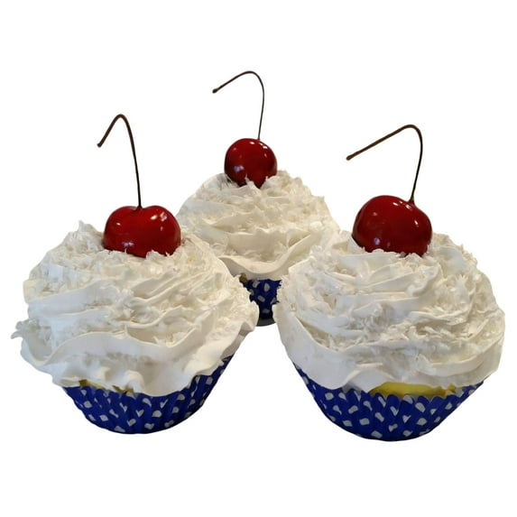 Coconut Cupcakes Fake Cupcakes Prop Decoration Set of 3 Dezicakes
