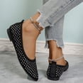 thumbnail image 1 of Mujeres zapatos de platos de cuero PU zapatos de bailarina de boda de diamantes de diezujos de punta puntiaguda en zapatos de vestir brillantes, 1 of 9