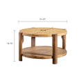 thumbnail image 2 of Coffee Tables Round Coffee Table with Solid Wood for Living Room, 2-Tier Round Coffee Table with Storage Shelf, Mid Century Modern Coffee Table , Home Small Space, Easy Assembly,Wooden Coffee Tables, 2 of 2