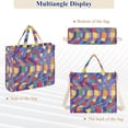 thumbnail image 6 of FORMRS Womens Corduroy Tote Bag Crossbody Shoulder Handbag with Pocket, Yellow Wavy Plaid, 6 of 7