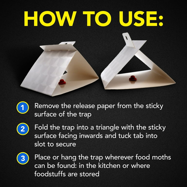 Food Moth Trap - 10 Pieces Savings Set - Adhesive Strips - For Control Of Occurrence - Food Moth Trap - Anti-moles - Moth Paper - Against Moths